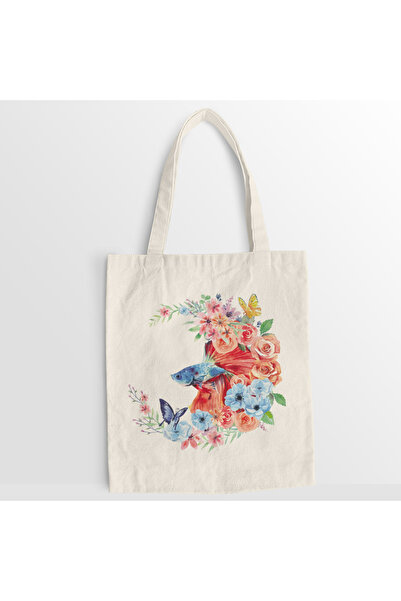 Kartier Fish Flowers canvas bag