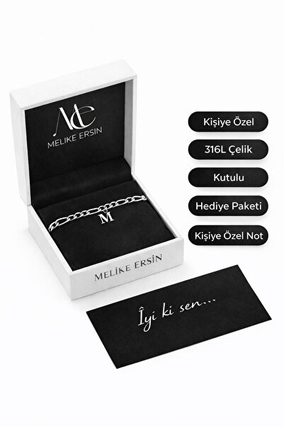 MELİKE ERSİN Kişiye Özel Harfli Çelik Bileklik – Baş Harfli Bileklik | Sevgil...