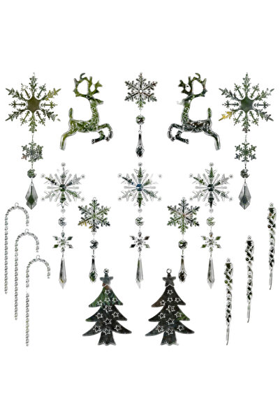 Other Set Ornamente de Craciun - Cristal Acrilic Transparent, 18 Bucati - Ful...