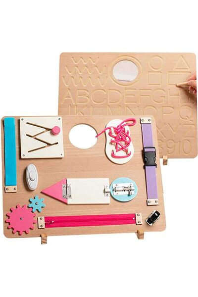 Other Panou Activitati Montessori - Lemn , 10 Exercitii Motorii - Jucarie Edu...