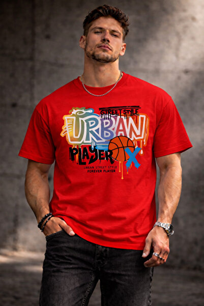 herkesemoda Street Style Lettering Detailed Basic T-Shirt