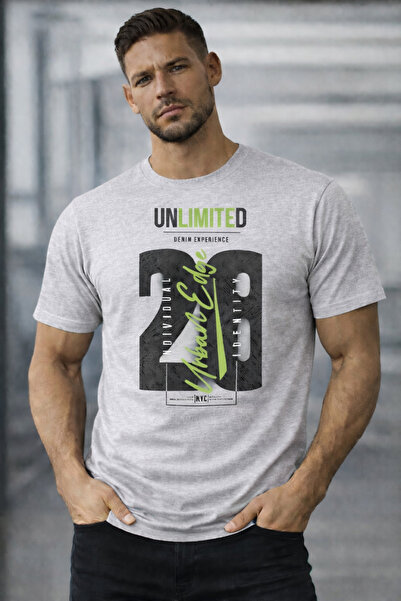 herkesemoda Unliimited Basic T-Shirt with Text Detail