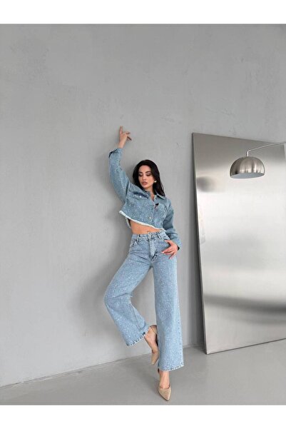 Miss Beyoğlu Women's Premium Stone Jean Set