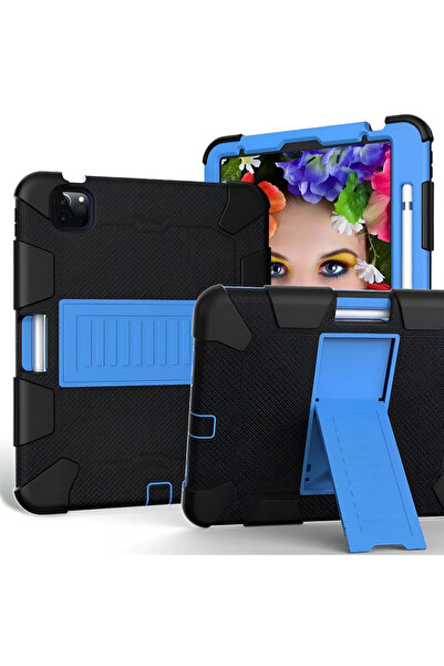 Other Husă iPad Pro 11 10.9 - Blindată cu Suport, Silicon și PC - Negru