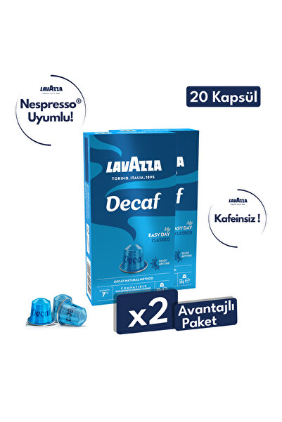 LavAzza Decaf 20'li Avantajlı Paket | Nespresso Uyumlu Kapsül Kahve | Kafeins...