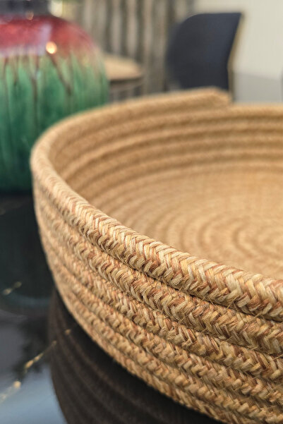 KAAN HOME Handcrafted Bread Basket Natural Color Wicker Look Decorative Lidle...