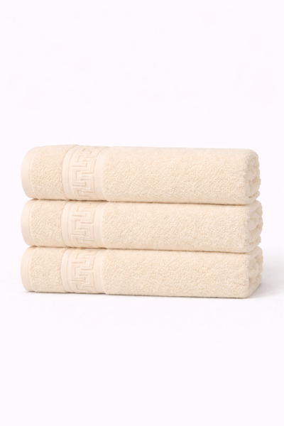 AtelierModa Premium Cotton towel with Greek border, soft and highly absorbent...