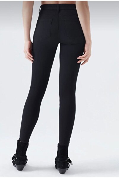 MRİABE Black Narrow Leg Colorfast High Waist Ultra Stretch Jeans