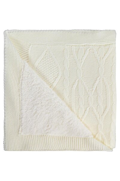 Civil Baby Mixed Patterned Velsoft Blanket - Ecru Standard