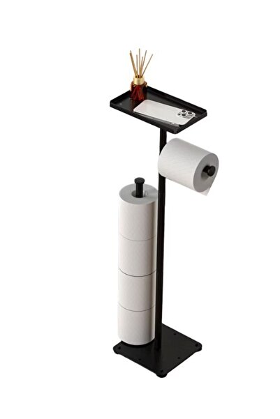 OEM Metal toilet paper holder with accessory shelf 2 storage spaces