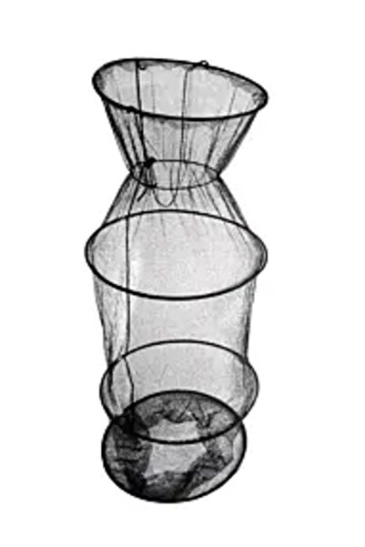 Carrefour Plasă de pescuit Basic cu 3 inele, 30x70 cm, Neagră