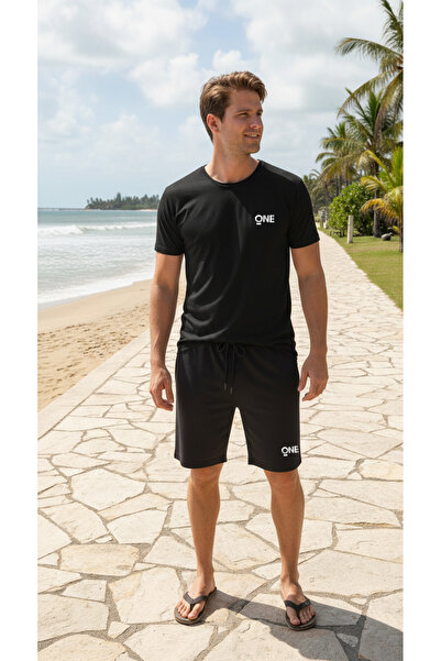 Fifty Color Unisex Custom Printed Basic T-Shirt and Shorts Combed Cotton Set