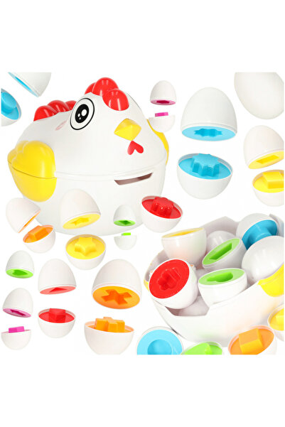 Ikonka Jucarie educationala de potrivire forme si culori pentru copii, Gaina ...