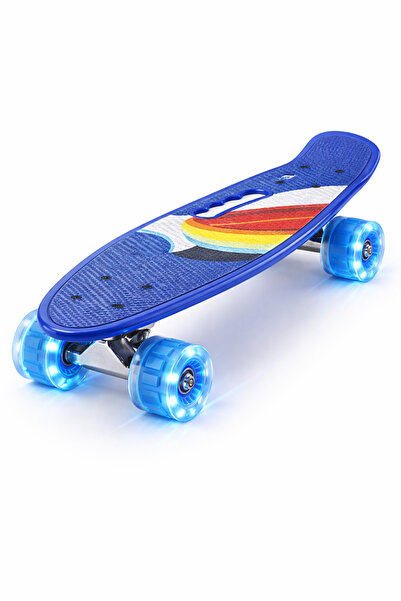 Janissary Sörf Desenli Işıklı Tekerlekli Çocuk Kaykay – Taşıma Saplı, Skateboard