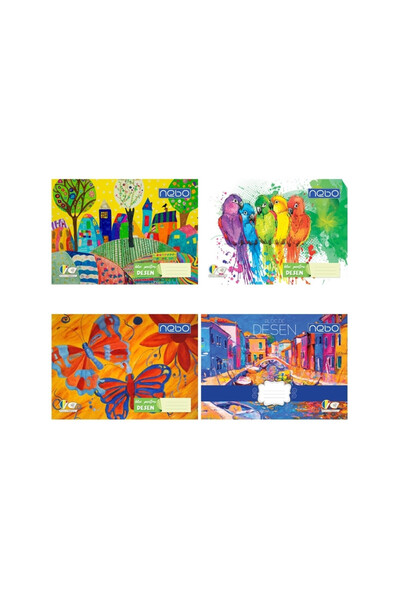 NEBO Bloc de desen, A4, 120 g/m2, 16 coli, copertă cu model policrom