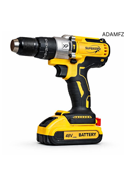 Superstar 48V Cordless Drill – 2 Speed Lithium-Ion Drill with LED