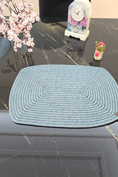 KAAN HOME Supla decorativă turcoaz cu model, realizată manual, masă elegantă,...