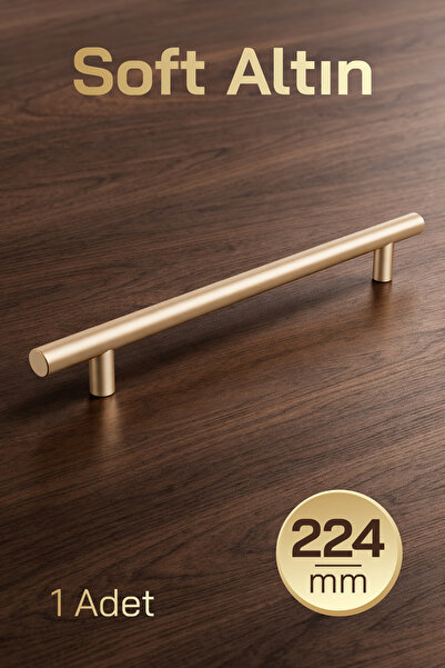 Badem10 (1 bucată) Mâner pentru dulap de bucătărie, din metal auriu moale, de...