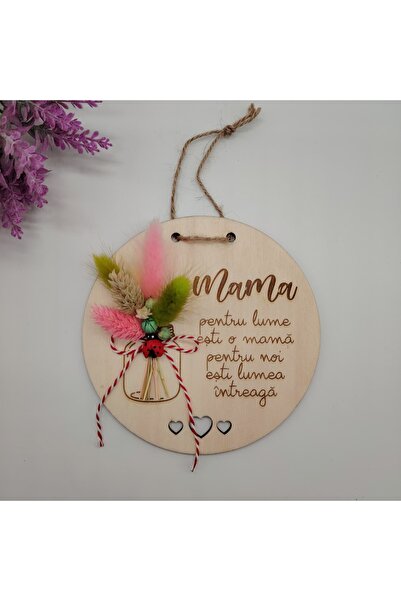 OEM Decoratiune din lemn cu flori uscate, 13εκ