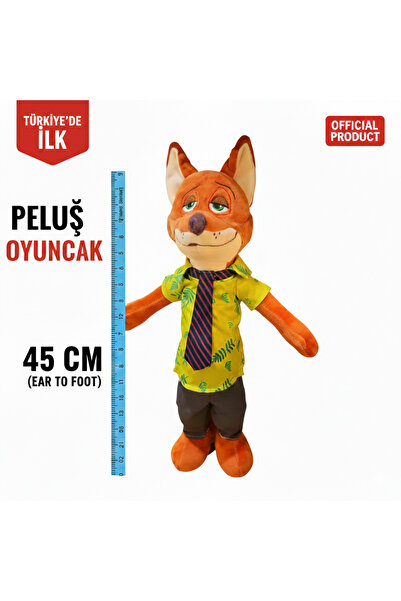 TrendTopic Zootopia Nick Peluş Oyuncak 45 Cm Kıyafetler Dahil