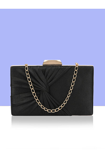 Lavie By Styli Women Black Clutch Bag with Chain Strap