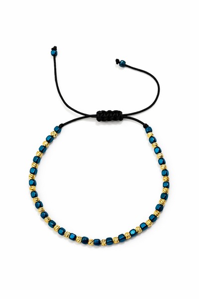 Handmade Bratara de lux cu bilute Blue Gold