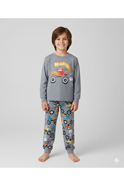 Elmas Boy's Pajama Set with Atv Print Pattern Elm-3080