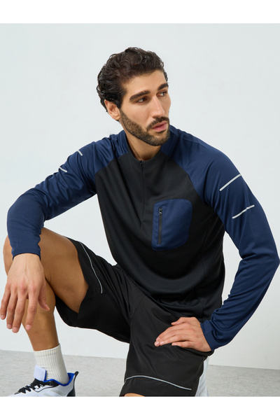 Styli قميص تدريب رجالي عملي بأكمام راجلان متباينة