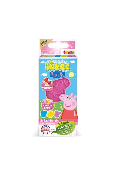 CRAZE Bombe de baie Inkee 3 buc asortate in forma de Peppa Pig
