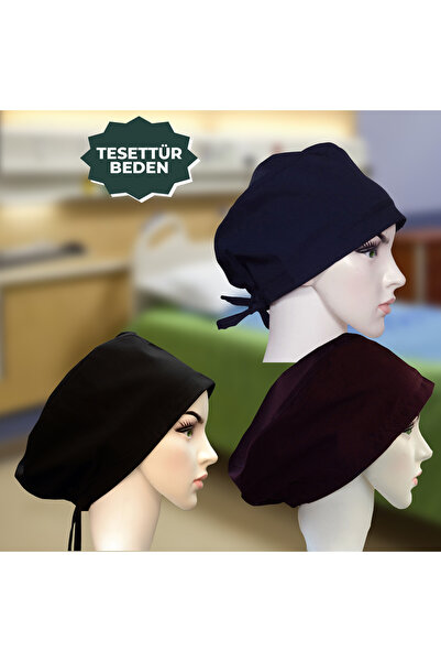 YİĞİTBAŞI 3 BİR ARADA Siyah-Lacivert-Bordo Likralı DoktorHemşire CerrahiBone ...