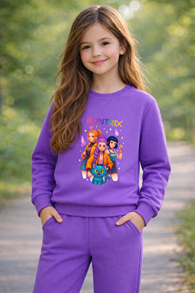 ADABEBEK Hanorac pentru copii Premium Huntrix imprimat 27034