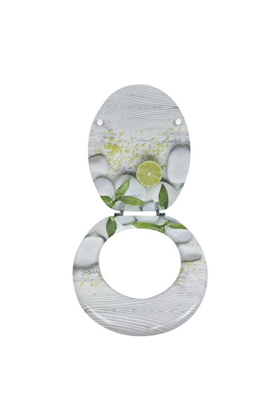 regata Husă de toaletă MDF cu imprimeu verde-verde, decor pe 3 fețe, închider...