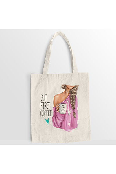 Kartier But first coffee canvas bag