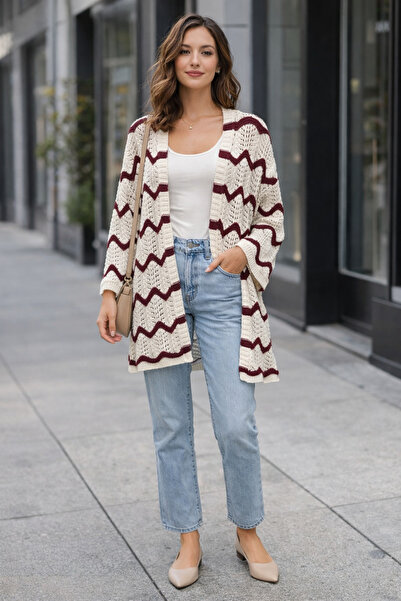 Noa&Noa Zigzag Patterned Openwork Cardigan