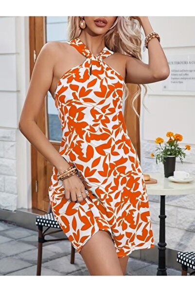 Modayakamoz Kadın Yazlık Omuz Dekolteli Askılı Mini Elbise