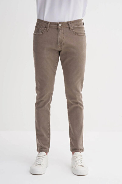 Cazador Parker Normal Bel Extra Slim Fit Stone Men's Trousers 09250