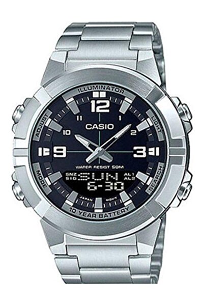 Casio Men's Analog Wrist Watch AMW-870D-1AVDF - 44 mm -Silver