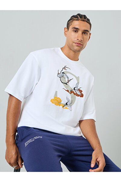 Styli Men Oversized Embroidered Terry T-Shirt