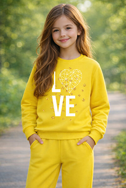 ADABEBEK سويت شيرت أطفال مطبوع عليه قلب فاخر 27030