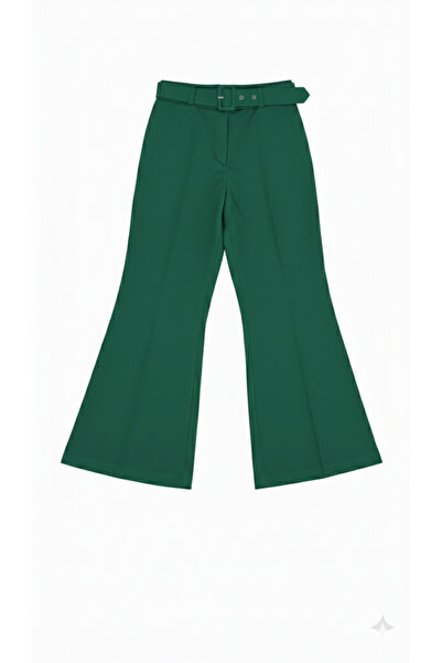 HANIMCA GİYİM PANTALONI DE DAMĂ PALAZZO CU TALIE ÎNALTĂ, CU CUREA, STIL SEMI-...