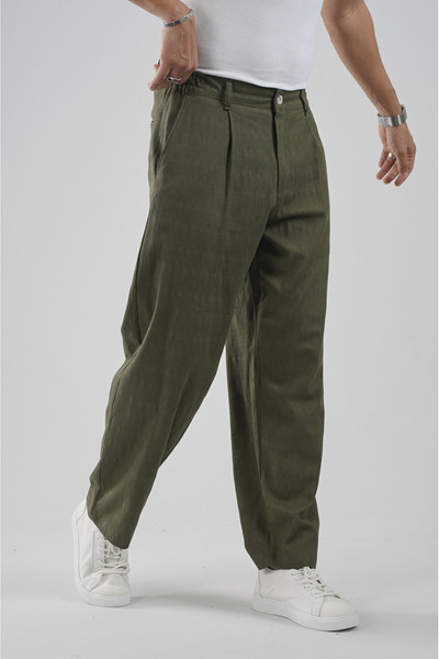 king brich Pleated Boyfriend Fit Men's Trousers