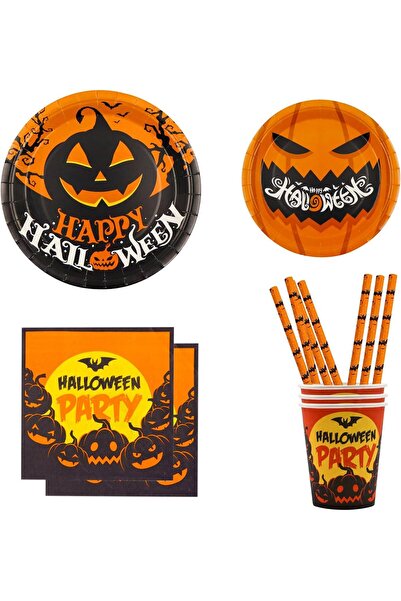 Other Halloween Tableware Set - Biodegradable Paper, Pumpkin 40 Pieces for 10...