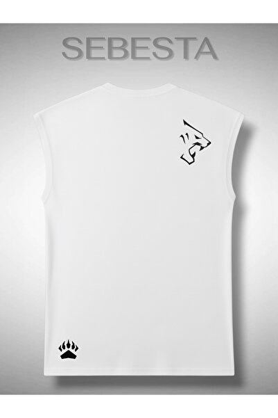 Sebesta Fashion Paw Print Cotton 0-Neck Premium Oversize Sports Top