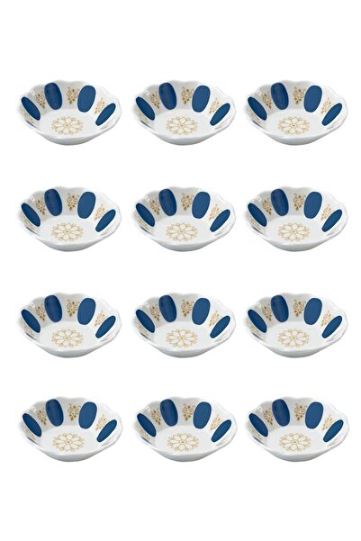 AiroBazar Blue and White Classic Melamine Coffee Shop Style Tea Plate, Long-L...