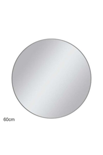 Generic Aqua Drop Elegant Design Round Plain Bathroom Mirror Silver 60 cm