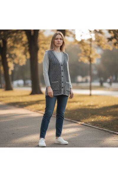 GÖMLEK GALERİSİ Authentic Patterned Regular Fit Standard Wool Women's Vest (3...