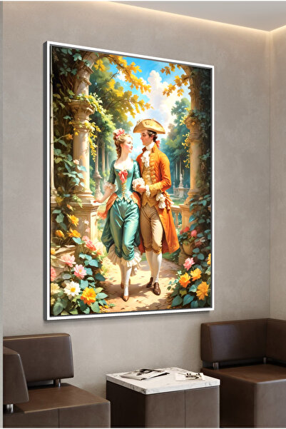 ARTAN GALLERY İtalyan Kadife Klasik Aşk Duvar Tablosu | Saray Romantik | Yağl...