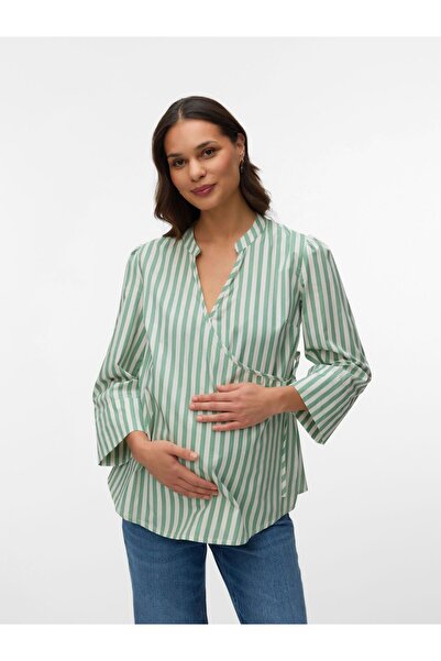 Mama Licious Bluse Normal geschnitten Hemdkragen Umgeschlagene Ärmelbündchen ...