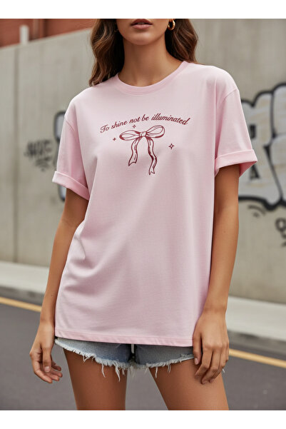 ship master Γυναικείο μπλουζάκι με φιόγκο και στάμπα με κείμενο, 100% βαμβακε...