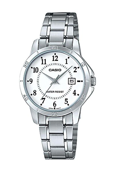 Casio Women's Water Resistant Analog Watch LTP-V004D-7BUDF - 35 mm - Silver